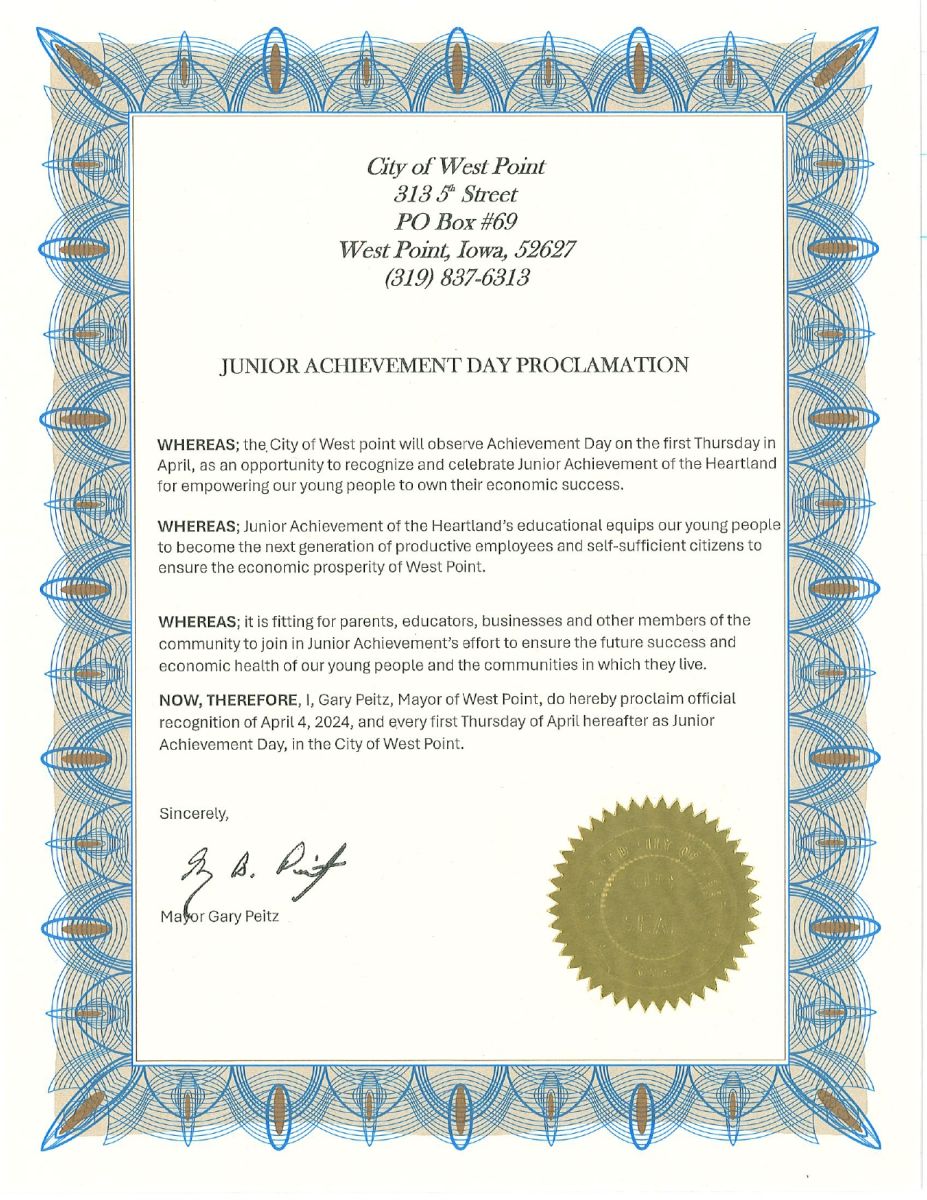 Junior Achievement Day Proclamation